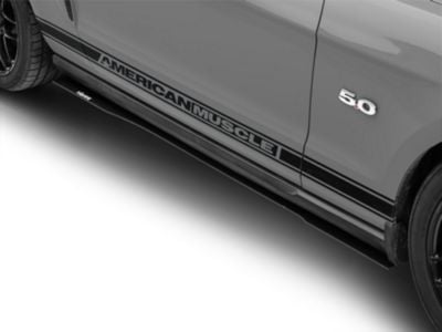 Mustang VZ Style Side Skirt Splitters; Gloss Carbon Fiber (05-14