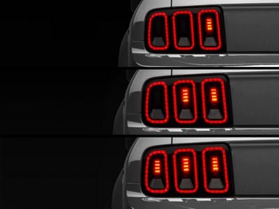 Raxiom Gen5 Tail Lights; Black Housing; Smoked Lens (05-09 Mustang)