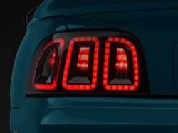 Raxiom Icon LED Tail Lights; Black Housing; Smoked Lens (96-98 Mustang)