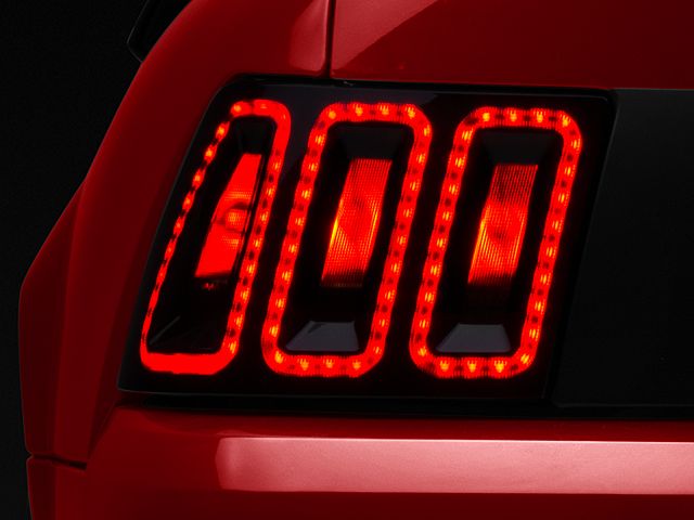 Raxiom Icon LED Tail Lights; Black Housing; Smoked Lens (99-04 Mustang, Excluding 99-01 Cobra)