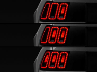 Raxiom Icon LED Tail Lights and Sequential Tail Light Kit; Black Housing; Smoked Lens (99-04 Mustang, Excluding 99-01 Cobra)