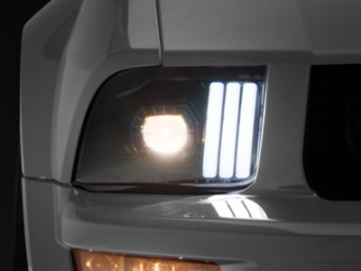 Raxiom Projector Headlights; Black Housing; Clear Lens (05-09 Mustang w/ Factory Halogen Headlights, Excluding GT500)