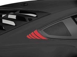 SEC10 Quarter Window Accent Decals; Red (15-23 Mustang Fastback)