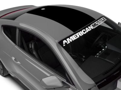 SEC10 Roof Panel Decal without Roof Antenna Cutout; Gloss Black (15-23 Mustang Fastback)