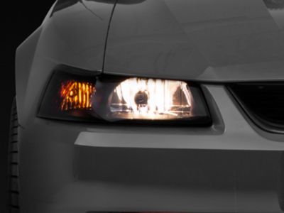 Euro Headlights; Black Housing; Smoked Lens (99-04 Mustang)