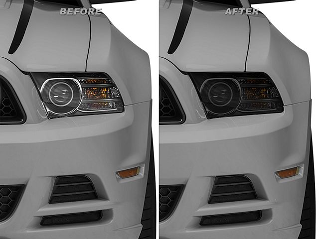 SEC10 Headlight Tint; Smoked (10-14 Mustang)