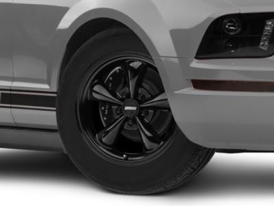 Bullitt Solid Gloss Black Wheel; 17x8 (05-09 Mustang GT, V6)