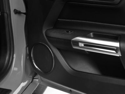 SpeedForm Door Speaker Trim; Carbon Fiber Style (15-23 Mustang)