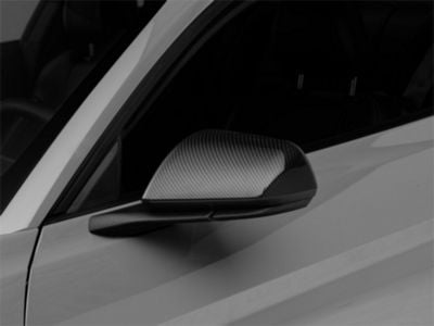 SpeedForm Mirror Covers; Carbon Fiber Style (15-23 Mustang w/o Mirror Signals)