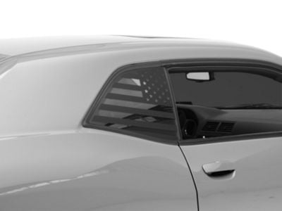 SpeedForm Quarter Window Flag Decal; Matte Black (08-23 Challenger)