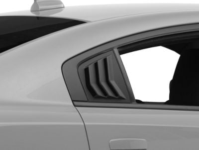 SpeedForm Quarter Window Louvers; Matte Black (11-23 Charger)
