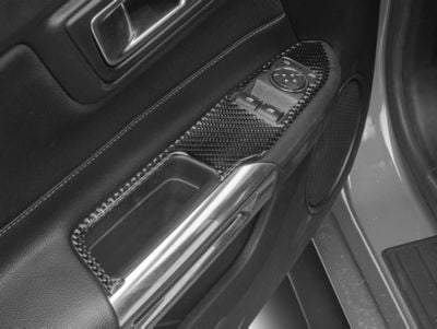 SpeedForm Door Switch Panel Accent Trim; Domed Carbon Fiber (15-23 Mustang)