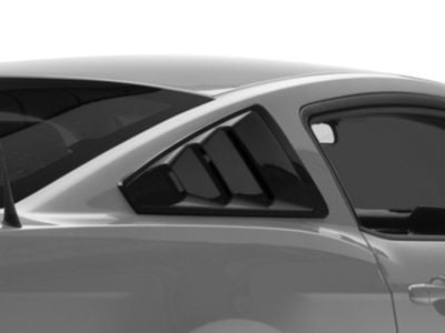 SpeedForm Quarter Window Louvers; Gloss Black (05-14 Mustang Coupe)