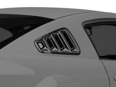 SpeedForm Quarter Window Louvers; Gloss Black (05-09 Mustang Coupe)