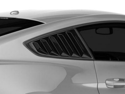 SpeedForm Vintage Quarter Window Louvers; Gloss Black (15-23 Mustang Fastback)