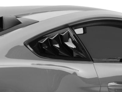 Bakkdraft Quarter Window Louvers; Unpainted Black (15-23 Mustang Fastback)