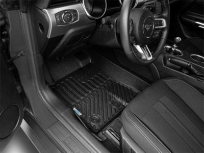 TruShield Precision Molded Front and Rear Floor Liners; Black (15-24 Mustang)